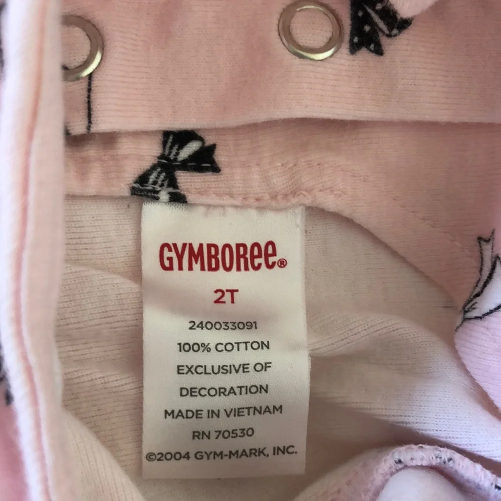Gymboree Pink and Black Bow Knit Dress Set. Size 2T
